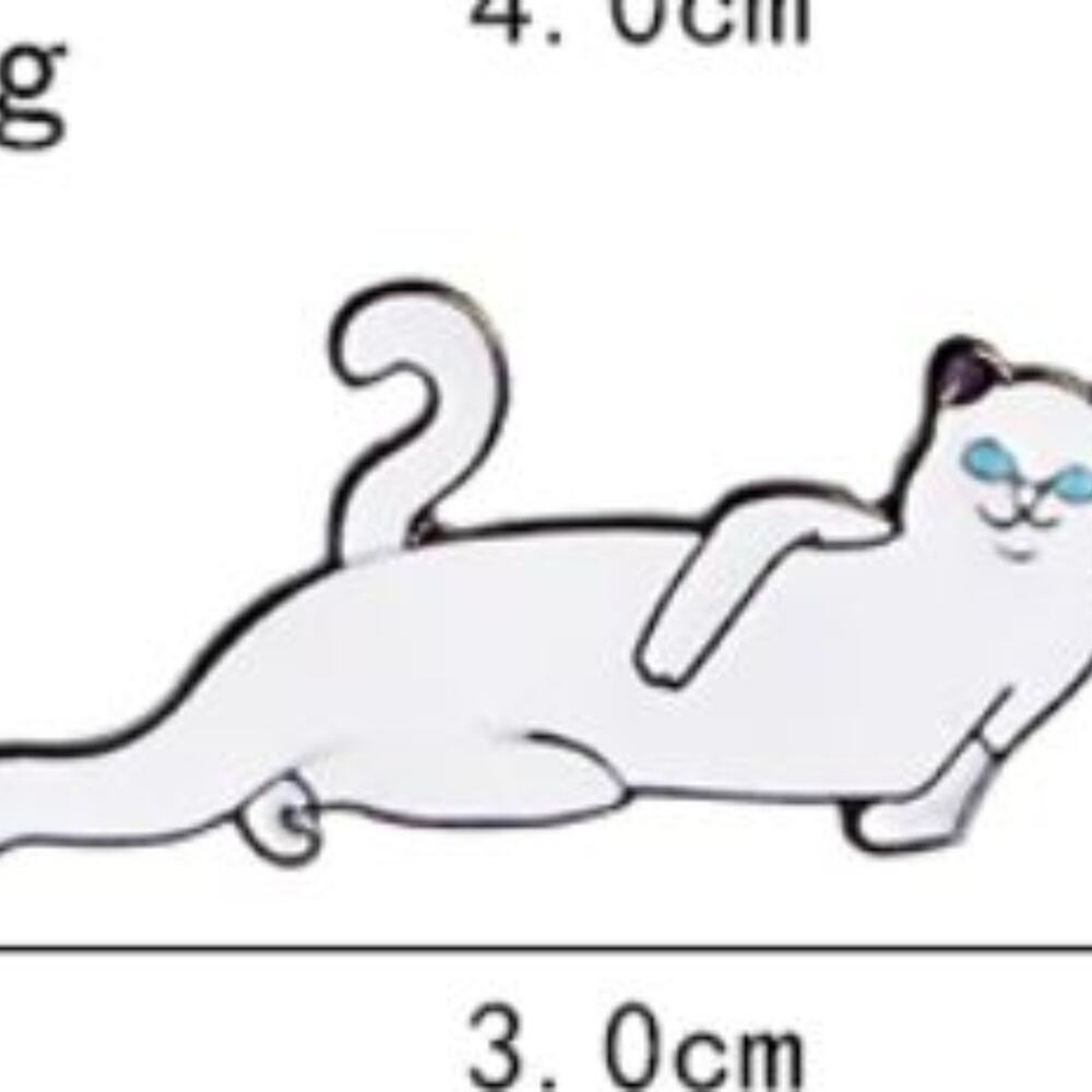 Sexy Laying Down Happy Cat Kitten Brooch Pin